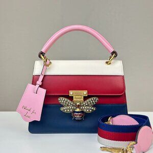 Gucci Tri-Color Queen Bees Shoulder Bag Crossbody